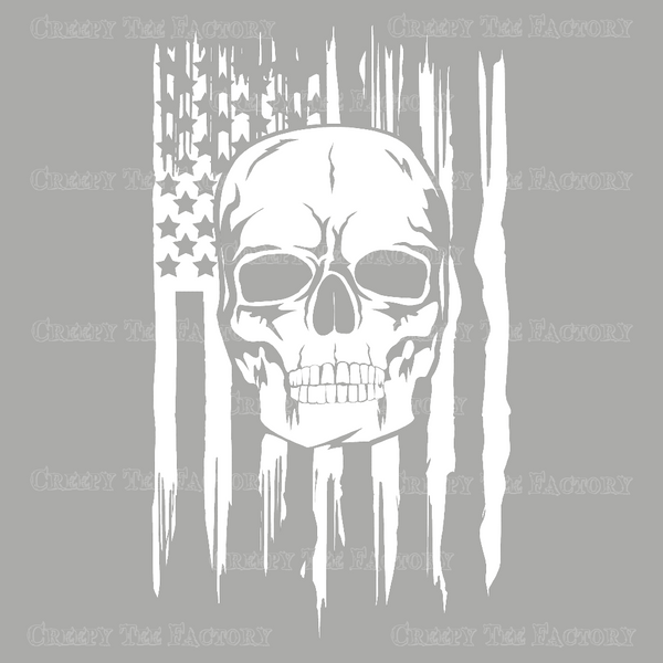 AMERICAN SKULL WHITE - Metalhead Art & Design, LLC
