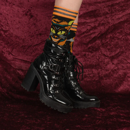 VINTAGE BLACK CAT CREW SOCKS