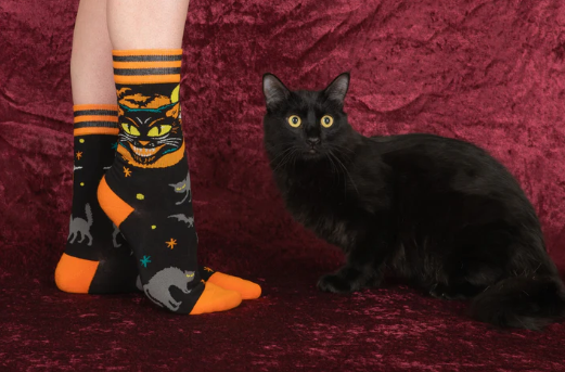 VINTAGE BLACK CAT CREW SOCKS