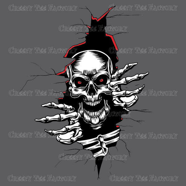 BUSTING OUT SKELETON - Metalhead Art & Design, LLC