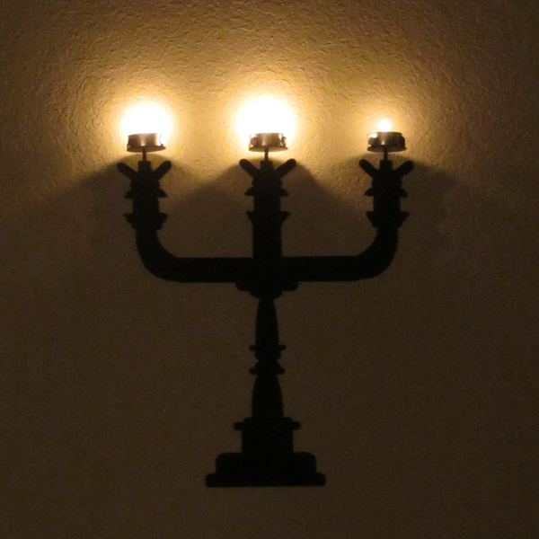 Candelabra Tea Light Metal Wall Sculpture - Metalhead Art & Design, LLC
