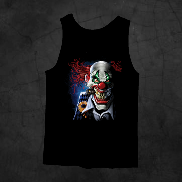 CIGAR SMOKING CLOWN TANK TOP - Metalhead Art & Design, LLC