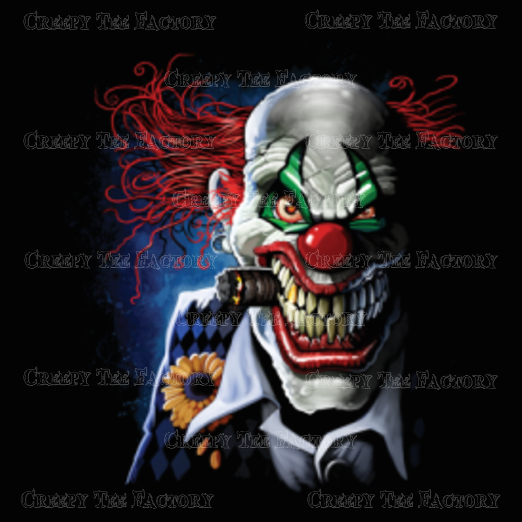 clown smoking cigarette CIGAR SMOKING CLOWN TANK TOP – Creepy Tee Factory