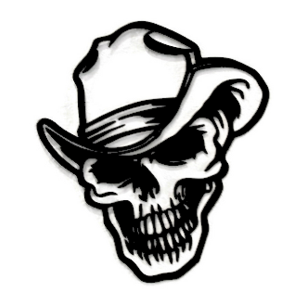 Spooky Cowboy Skull CNC Plasma Metal Art Sculpture - Metalhead Art & Design, LLC