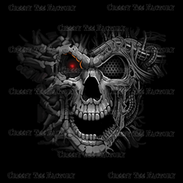 CYBORG SKULL - LONG SLEEVE - Metalhead Art & Design, LLC