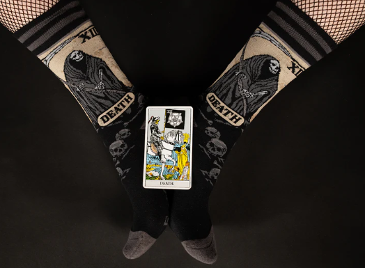 DEATH TAROT CARD CREW SOCKS