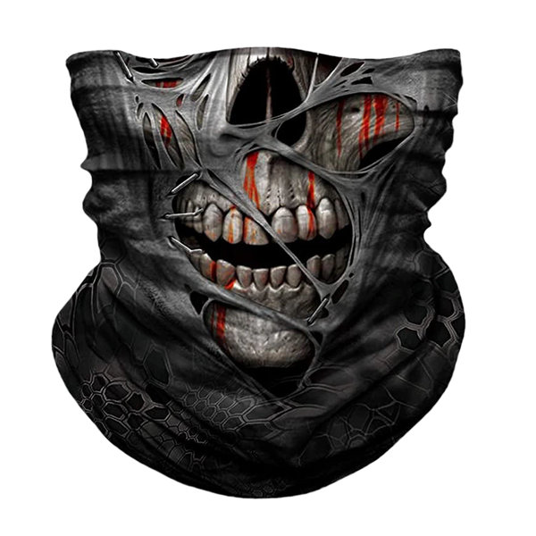 DECAYING SKULL NECK GAITER FACE MASK