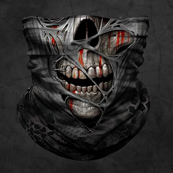 DECAYING SKULL NECK GAITER FACE MASK