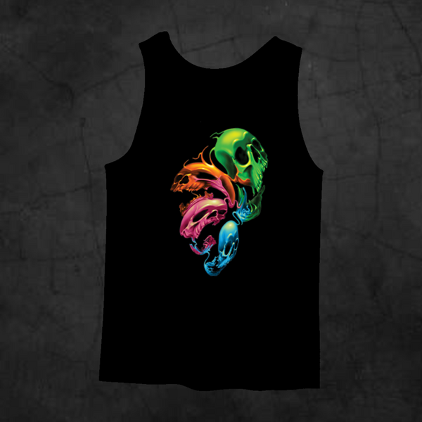 DISTORTED SKULLS TANK TOP - Metalhead Art & Design, LLC