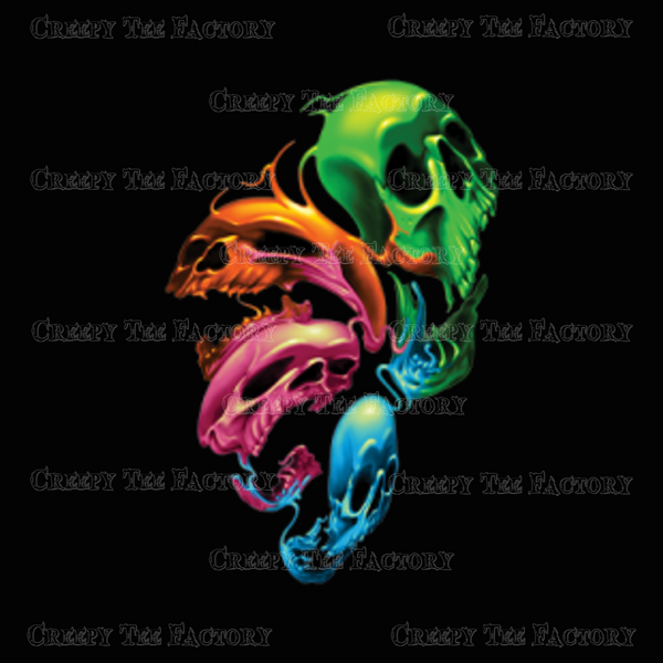 DISTORTED SKULLS - LONG SLEEVE - Metalhead Art & Design, LLC