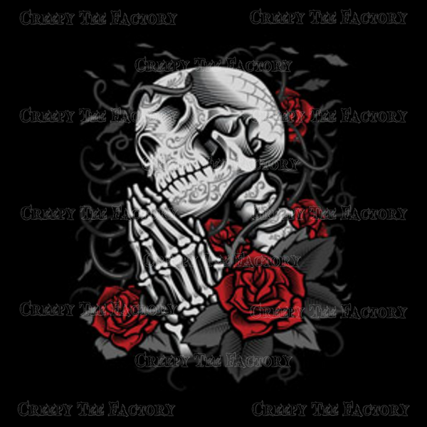 PRAYING SKELETON - LONG SLEEVE - Metalhead Art & Design, LLC
