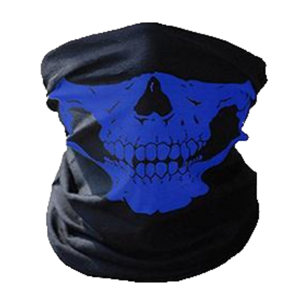 BLUE SKULL NECK GAITER FACE MASK