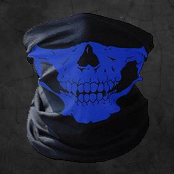 BLUE SKULL NECK GAITER FACE MASK