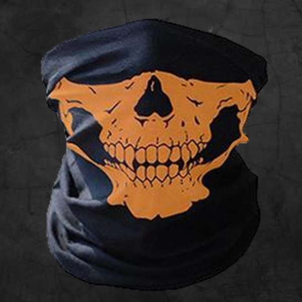 ORANGE SKULL NECK GAITER FACE MASK