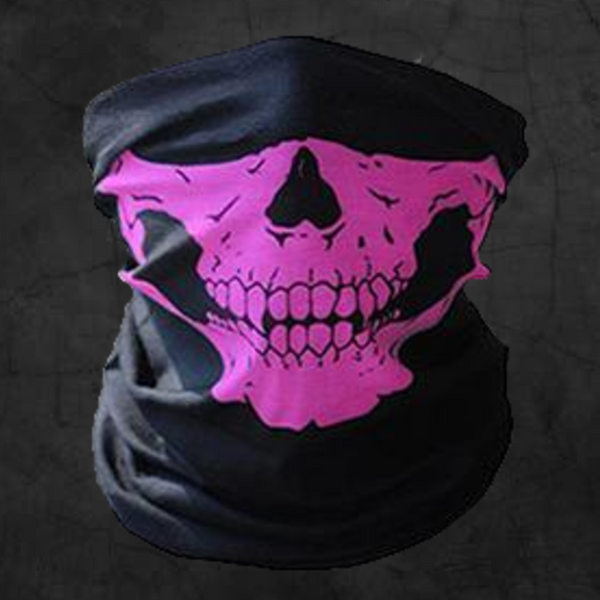 PINK SKULL NECK GAITER FACE MASK
