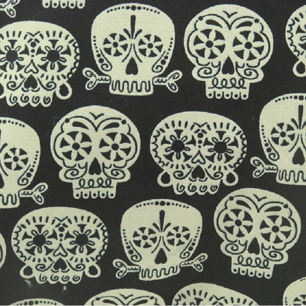 Glow In The Dark Sugar Skull Throw Pillow - Metalhead Art & Design, LLC
