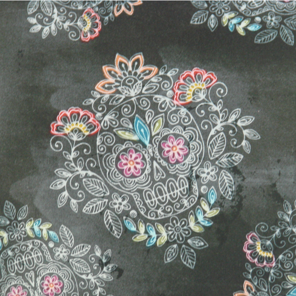 Gray Sugar Skull Throw Pillow - Metalhead Art & Design, LLC