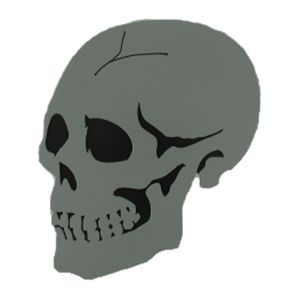 Gray Skull CNC Plasma Trailer Hitch Cover - Metalhead Art & Design, LLC