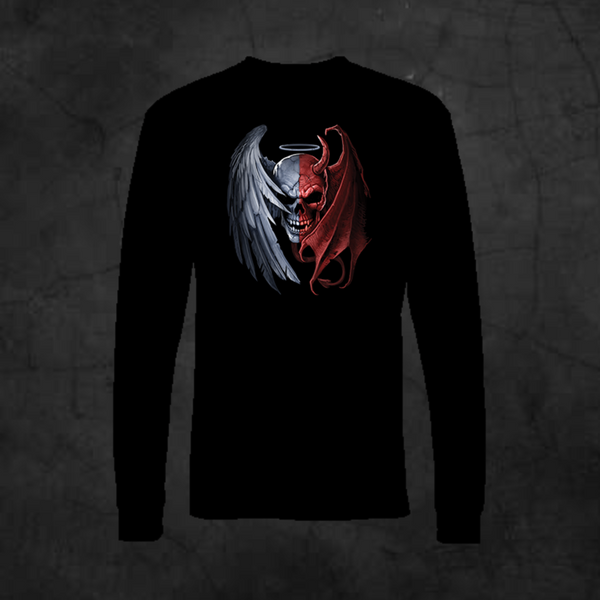 HEAVEN AND HELL SKULL - LONG SLEEVE - Metalhead Art & Design, LLC