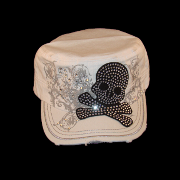 Skull and Crossbones Distressed Hat - Metalhead Art & Design, LLC