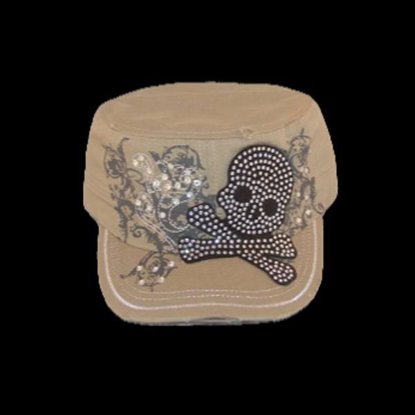 Jolly Roger Rhinstone Adjustable Hat - Metalhead Art & Design, LLC
