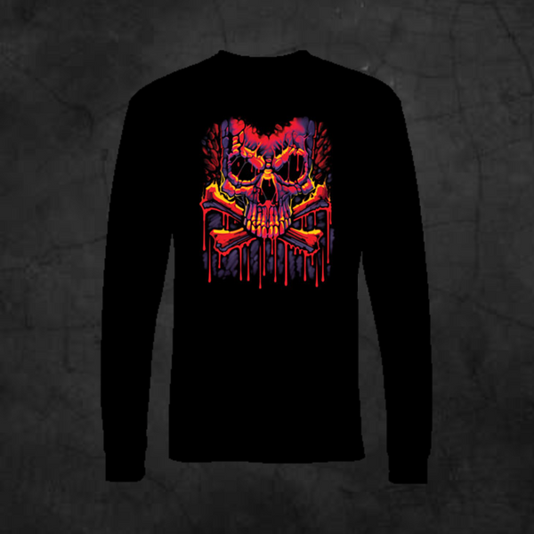 MELTING CROSSBONES - LONG SLEEVE - Metalhead Art & Design, LLC