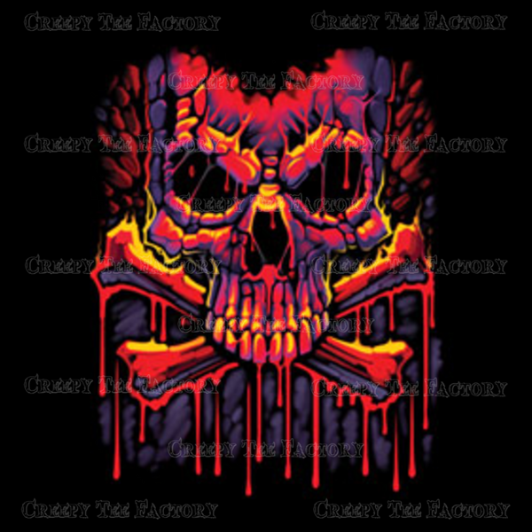 MELTING CROSSBONES - LONG SLEEVE - Metalhead Art & Design, LLC