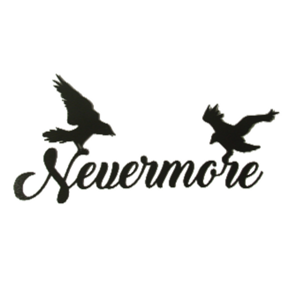 Edgar Allan Poe's Nevermore Metal Wall Sculpture - Metalhead Art & Design, LLC