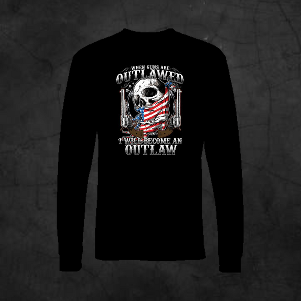OUTLAWED SKULL - LONG SLEEVE - Metalhead Art & Design, LLC
