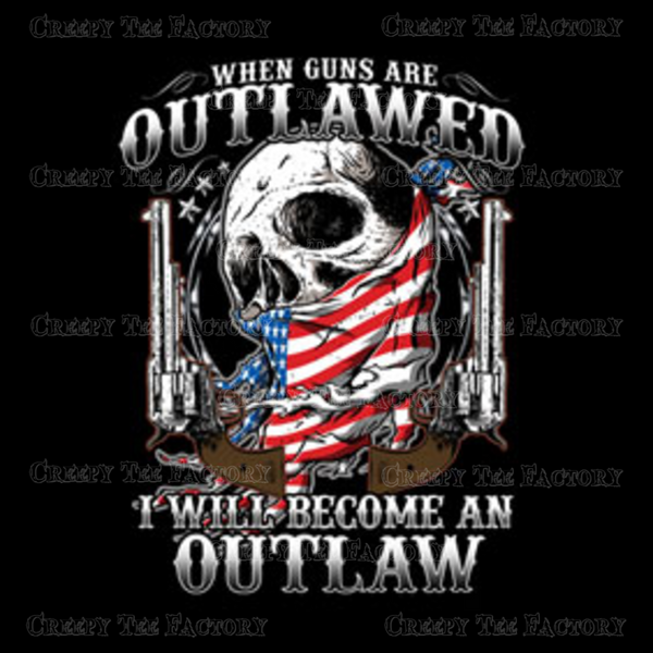OUTLAWED SKULL - LONG SLEEVE - Metalhead Art & Design, LLC