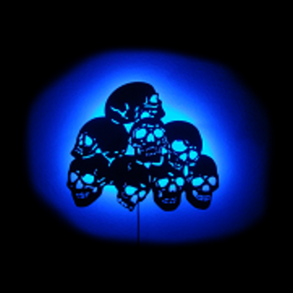 LED Pile of Skull CNC Plasma Metal Wall Sculpture - Metalhead Art & Design, LLC