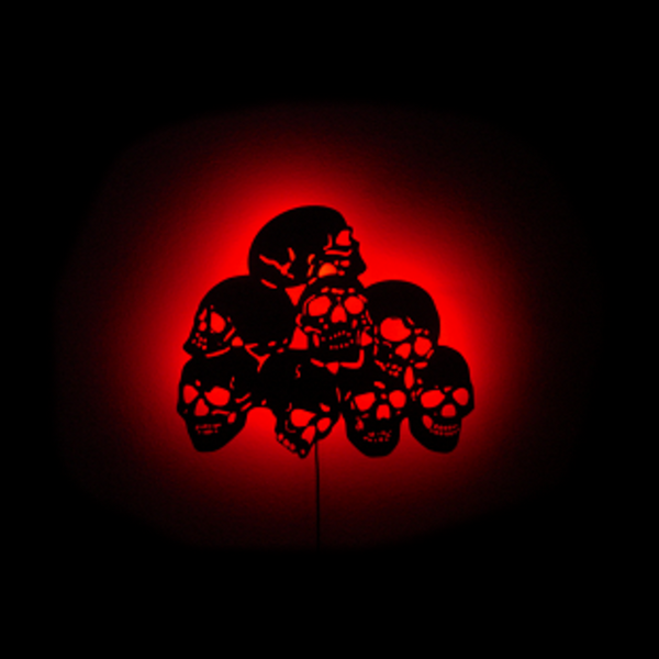 LED Pile of Skull CNC Plasma Metal Wall Sculpture - Metalhead Art & Design, LLC