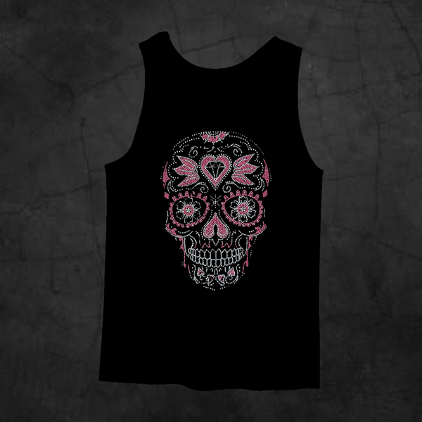 PINK SUGAR SKULL TANK TOP - Metalhead Art & Design, LLC