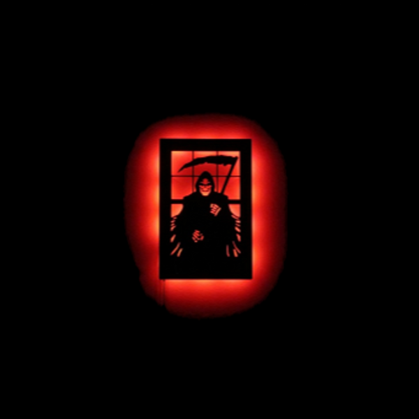Reaper With Sickle LED Haunting Metal Wall Sculpture - Metalhead Art & Design, LLC