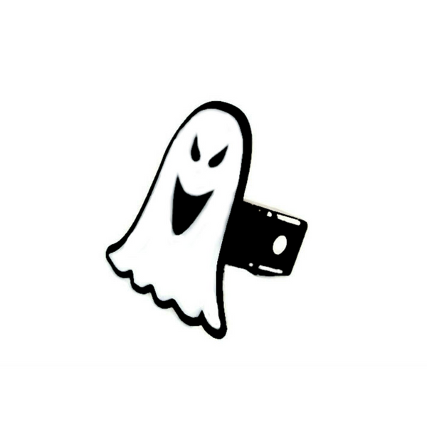 Retro Ghost 1 Steel Trailer Hitch Cover - Metalhead Art & Design, LLC