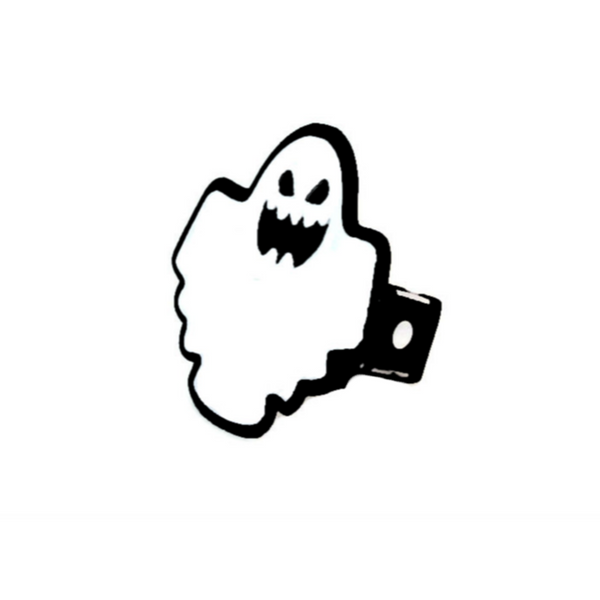 Retro Ghost #2 Steel Trailer Hitch Cover - Metalhead Art & Design, LLC