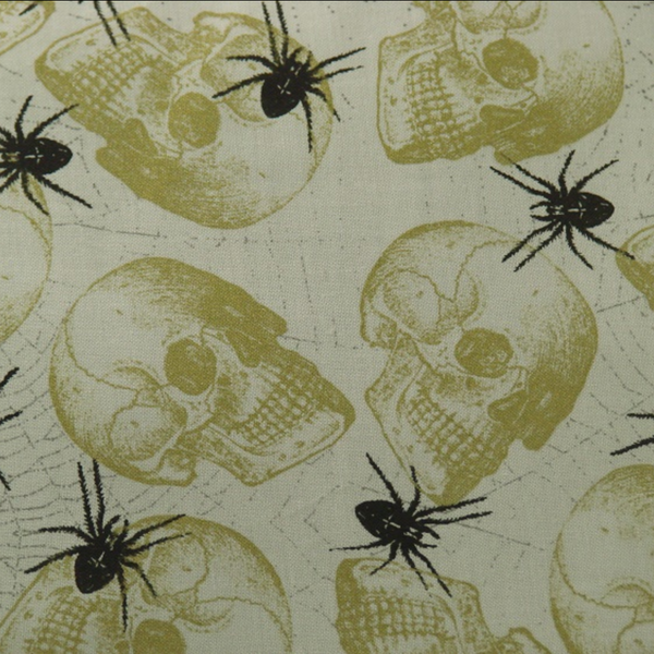 Vintage Skull and Spider Throw Pillow - Metalhead Art & Design, LLC