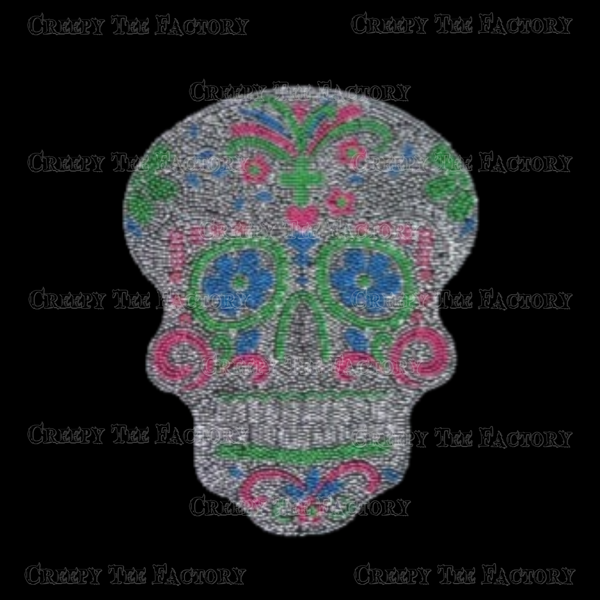 SUGAR SKULL BLING - LONG SLEEVE - Metalhead Art & Design, LLC