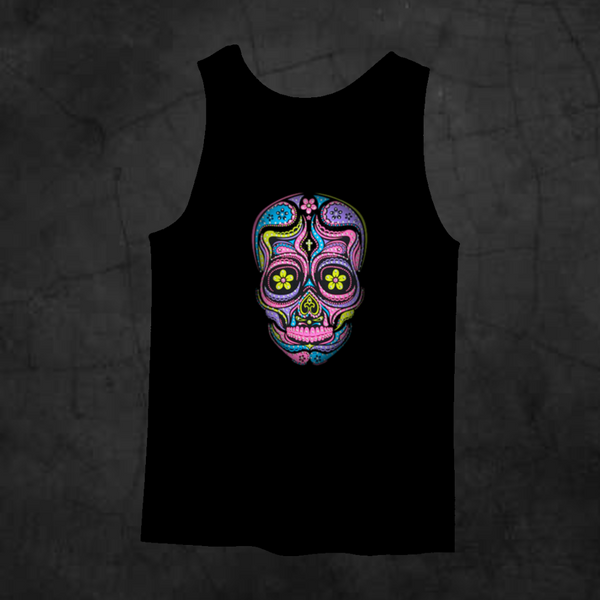 SUGAR SKULL NEON TANK TOP - Metalhead Art & Design, LLC