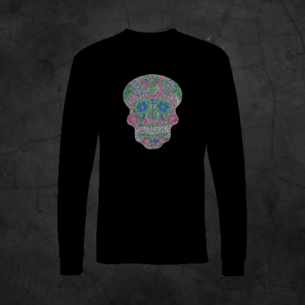 SUGAR SKULL BLING - LONG SLEEVE - Metalhead Art & Design, LLC