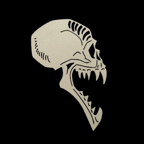 Vampire Skull CNC Plasma Metal Wall Sculpture - Metalhead Art & Design, LLC
