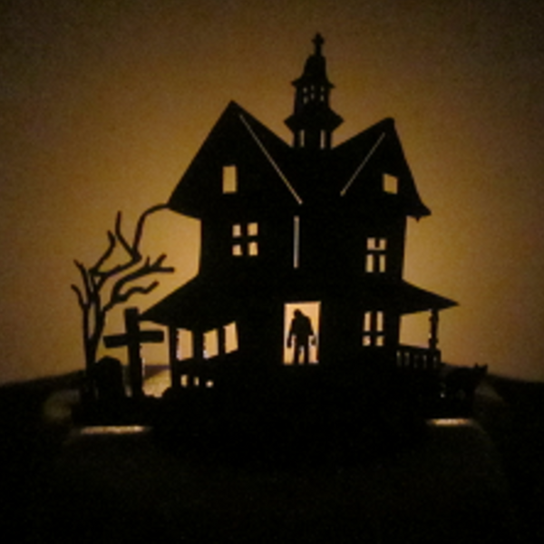Zombie Haunted Tea Light House - Metalhead Art & Design, LLC