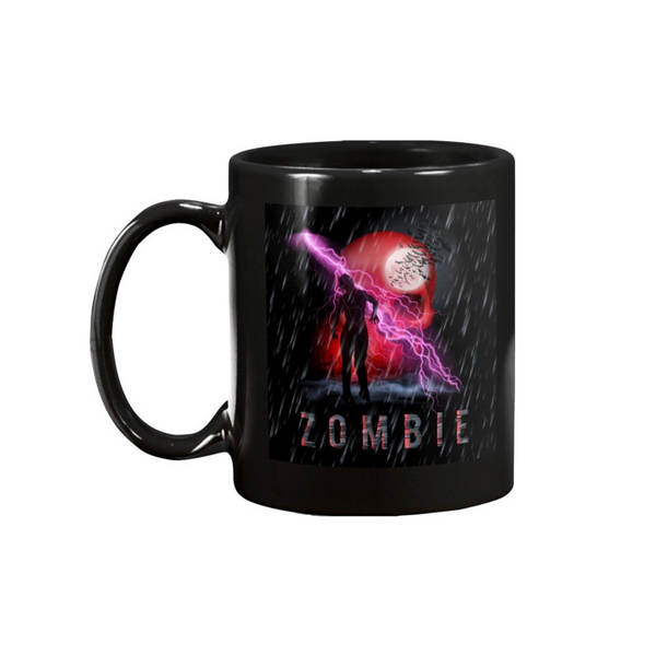 ZOMBIE SKULL WITH LIGHTENING MUG - Metalhead Art & Design, LLC