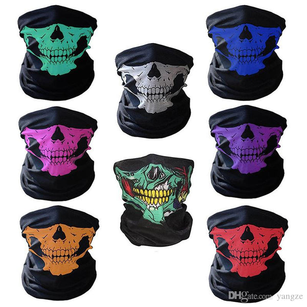 ORANGE SKULL NECK GAITER FACE MASK