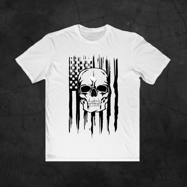 AMERICAN SKULL BLACK - Metalhead Art & Design, LLC 