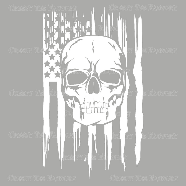 AMERICAN SKULL WHITE - Metalhead Art & Design, LLC 