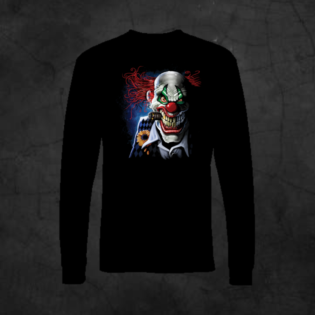 HYDE着 CLOWN DOLMAN SLEEVE TEE CIGAR SMOKING CLOWN - LONG SLEEVE – Creepy Tee Factory
