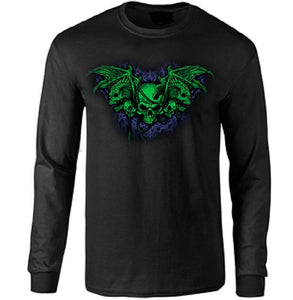Demon Winged Long Sleeve T-shirt - Metalhead Art & Design, LLC 