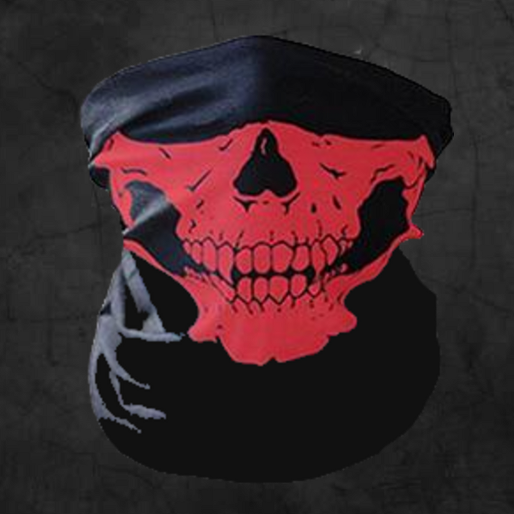 Red Gaiter Mask RED SKULL NECK GAITER FACE MASK