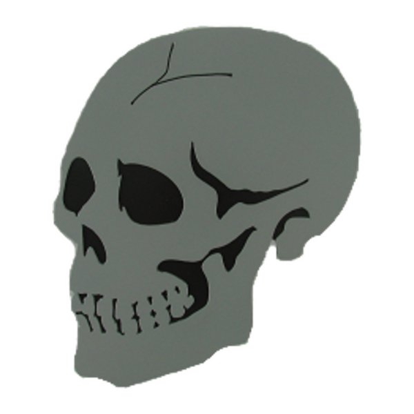 Gray Skull CNC Plasma Trailer Hitch Cover - Metalhead Art & Design, LLC 